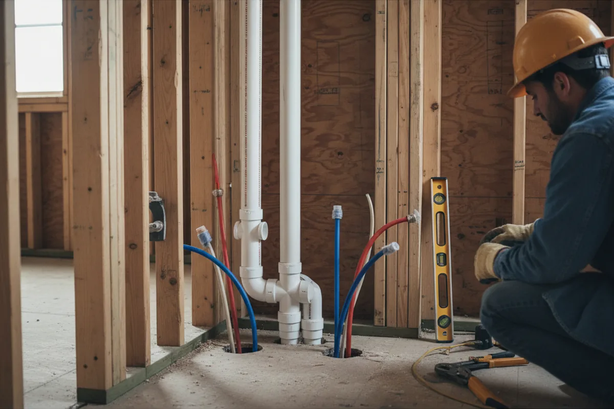 Drain and supply rough-in during Leak Detection in Argenta