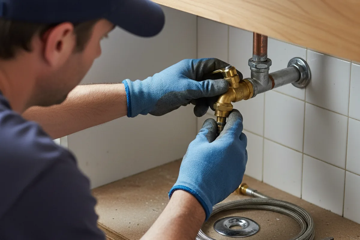 Shutoff valve and fitting work during Faucet and Fixture Repair in Argenta